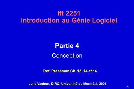 Ift 2251 Introduction au Génie Logiciel