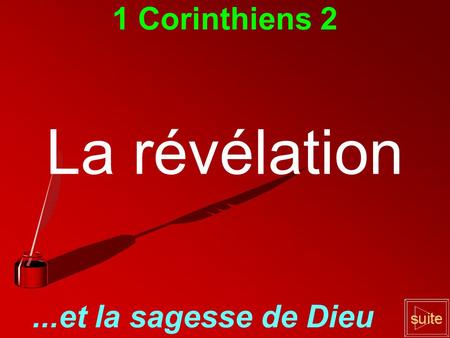 La révélation 1 Corinthiens 2 ...et la sagesse de Dieu