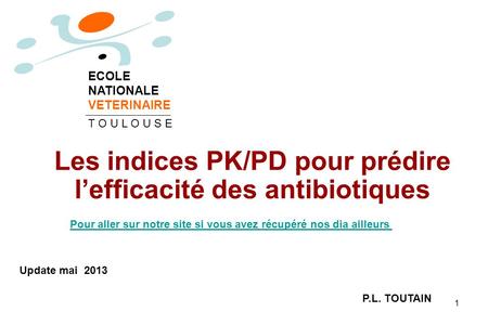 Les indices PK/PD pour prédire l’efficacité des antibiotiques