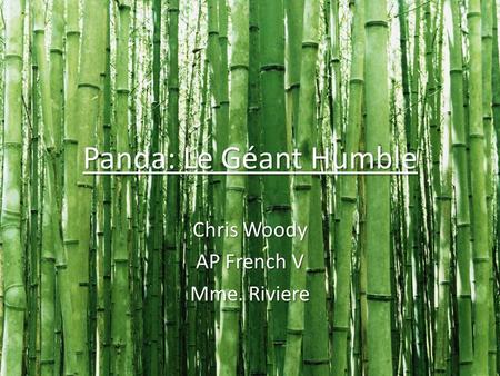 Panda: Le Géant Humble Chris Woody AP French V Mme. Riviere.