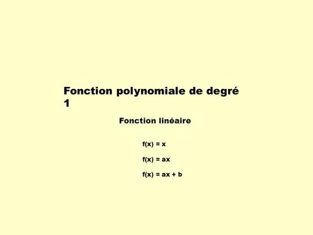 Fonction polynomiale de degré 1