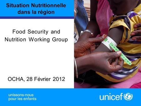 1 Food Security and Nutrition Working Group OCHA, 28 Février 2012 Situation Nutritionnelle dans la région.