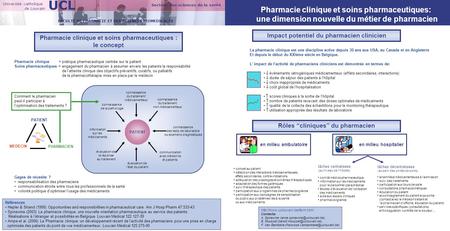 UCL Pharmacie clinique et soins pharmaceutiques: