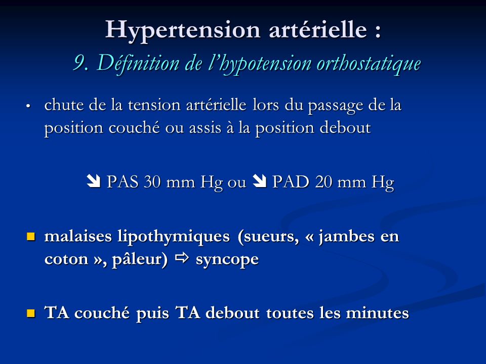 signes d hypotension