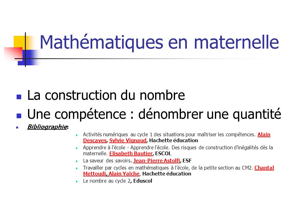 math u00e9matiques en maternelle