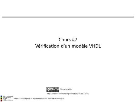 Cours #7 Vérification d’un modèle VHDL