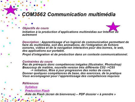 COM3562 Communication multimédia