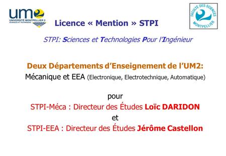 Licence « Mention » STPI