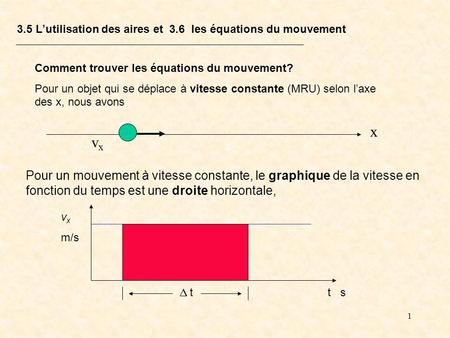 3.5 L’utilisation des aires et les équations du mouvement