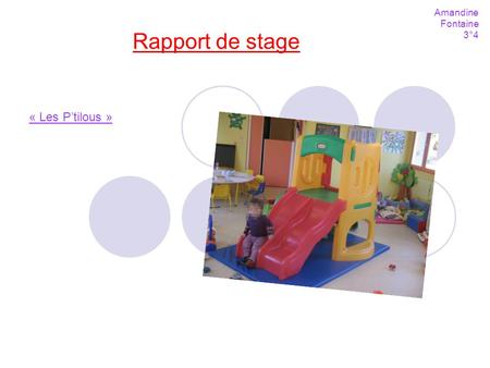 Amandine Fontaine 3°4 Rapport de stage « Les P’tilous »