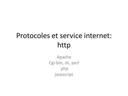 Protocoles et service internet: http