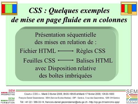 CSS : Quelques exemples de mise en page fluide en n colonnes