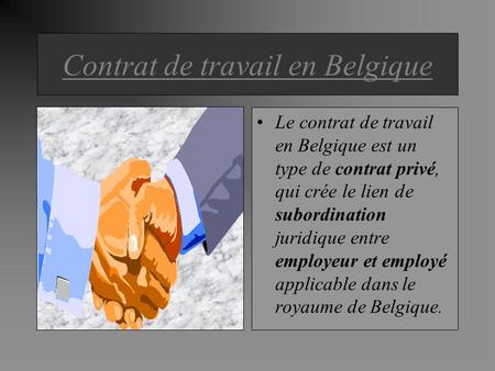 Contrat de travail en Belgique