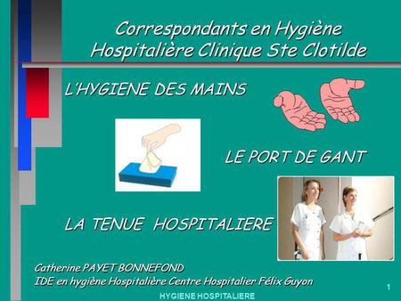 Correspondants en Hygiène Hospitalière Clinique Ste Clotilde