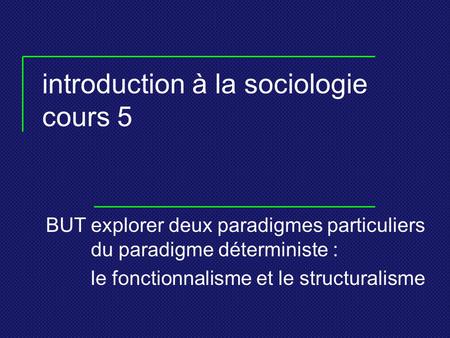 introduction à la sociologie cours 5