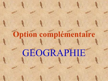 Option complémentaire GEOGRAPHIE. Programme des deux ans 3ème : « Leau » 4ème : « La géographie des risques »