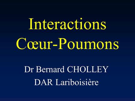 Interactions Cœur-Poumons