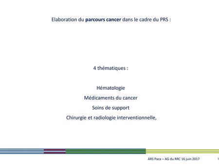 Elaboration du parcours cancer dans le cadre du PRS :