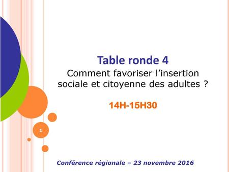 Conférence régionale – 23 novembre 2016