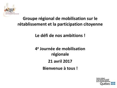 4e Journée de mobilisation régionale