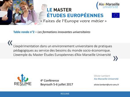 Table ronde n°2 – Les formations innovantes universitaires