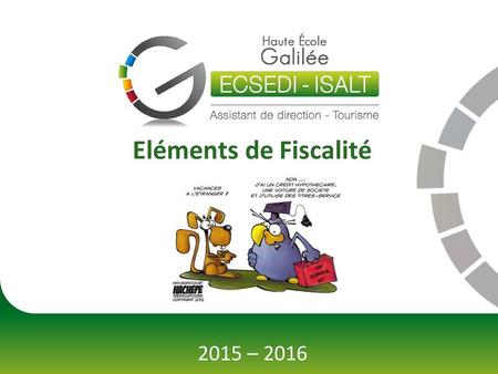 Eléments de Fiscalité 2015 – 2016.