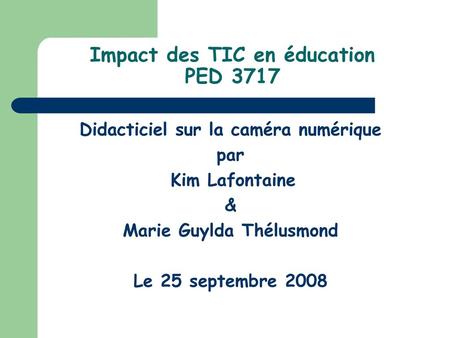 Impact des TIC en éducation PED 3717