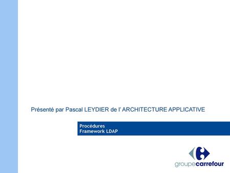 Procédures Framework LDAP