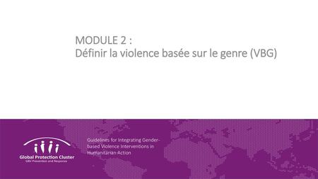 MODULE 2 : Définir la violence basée sur le genre (VBG)