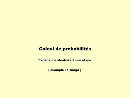 Calcul de probabilités