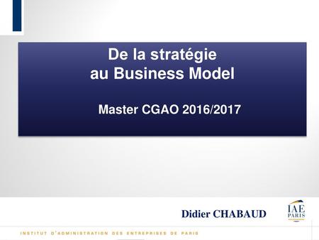 De la stratégie au Business Model