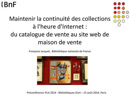 Préconférence IFLA Bibliothèques d’art – 13 août 2014, Paris