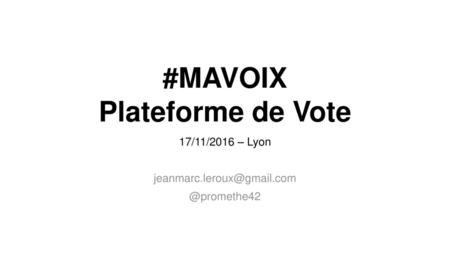 #MAVOIX Plateforme de Vote