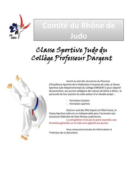 Classe Sportive Judo du Collège Professeur Dargent