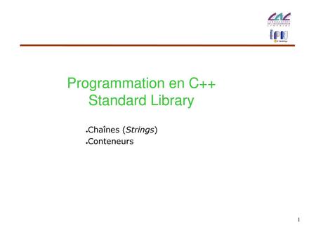 Programmation en C++ Standard Library