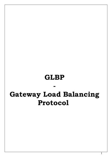 Gateway Load Balancing