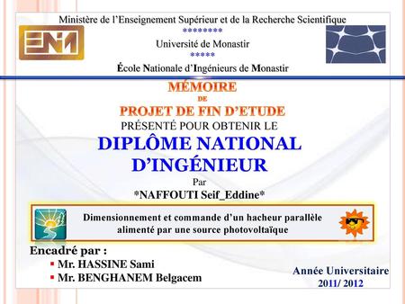 DIPLÔME NATIONAL D’INGÉNIEUR