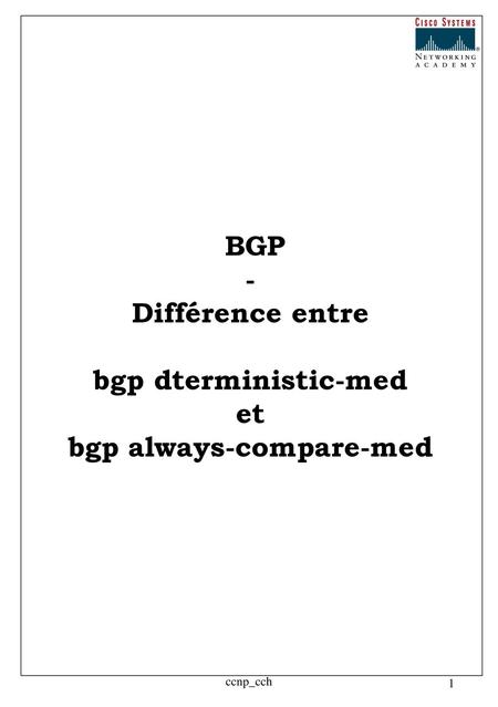 bgp always-compare-med