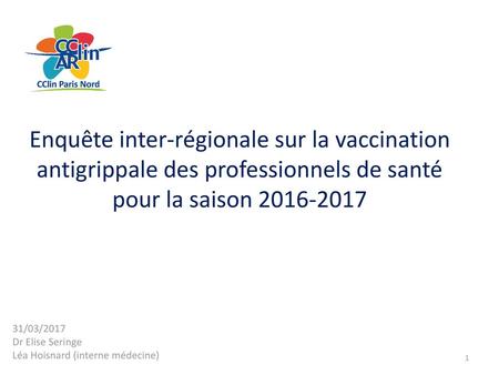 31/03/2017 Dr Elise Seringe Léa Hoisnard (interne médecine)