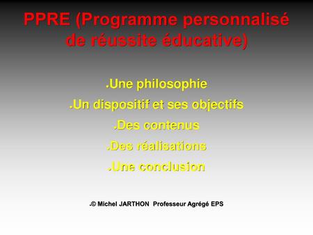 PPRE (Programme personnalisé de réussite éducative)