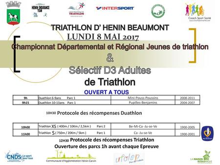 Championnat de France & Sélectif D3 Adultes de Triathlon