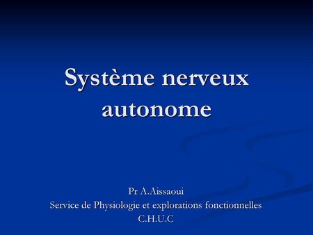 Système nerveux autonome