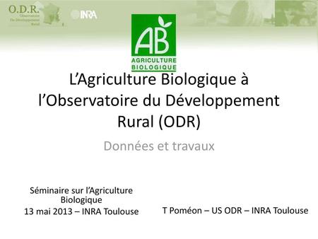 L’Agriculture Biologique à l’Observatoire du Développement Rural (ODR)