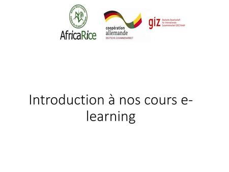 Introduction à nos cours e-learning