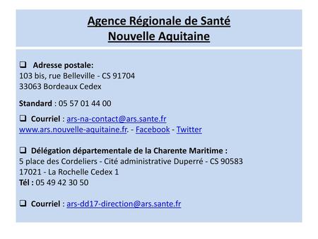 Agence Régionale de Santé Nouvelle Aquitaine