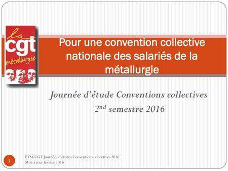 Journée d’étude Conventions collectives 2nd semestre 2016