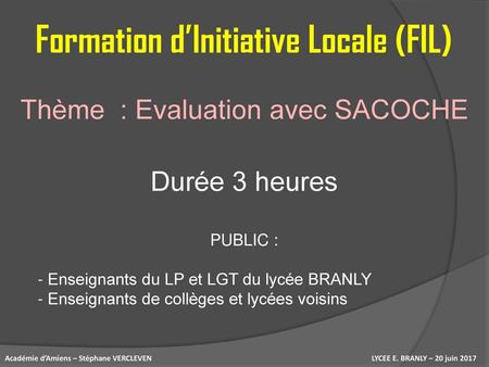 Formation d’Initiative Locale (FIL)