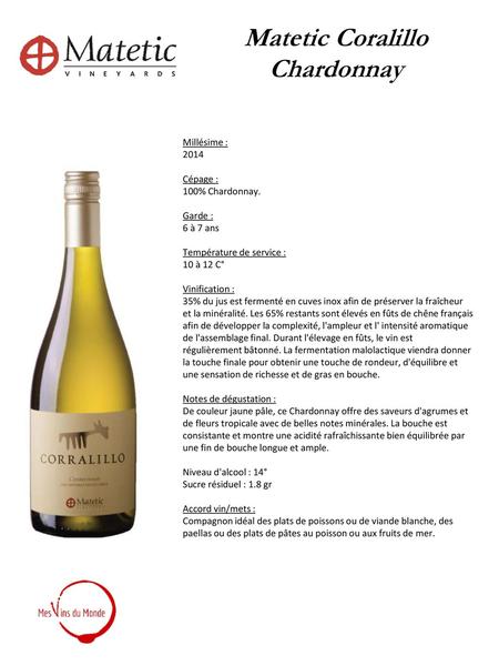Matetic Coralillo Chardonnay