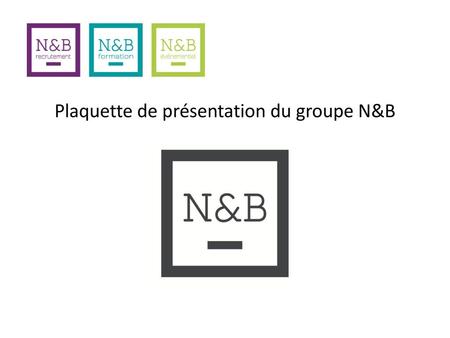 Plaquette de présentation du groupe N&B