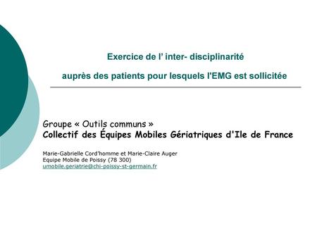 Groupe « Outils communs »